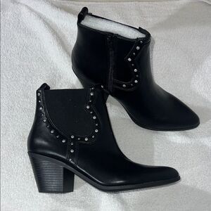 Sun + Stone Black Ankle Boots with Studs